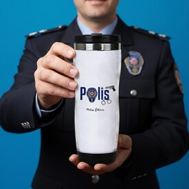  - Polis Logolu İsme Özel Termos Bardak