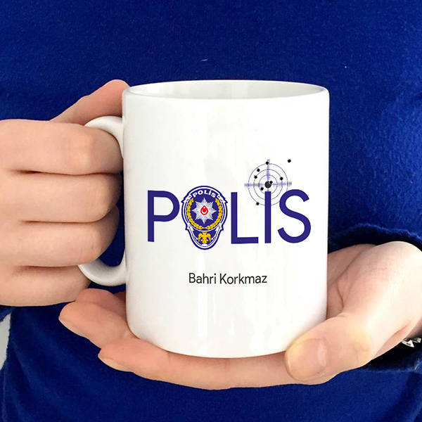 Polis Logolu Polis Kahve Kupası