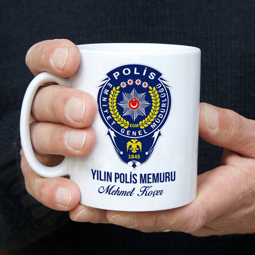 Polislere Özel İsimli Kahve Kupası