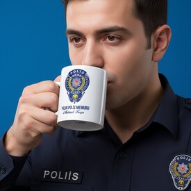  - Polislere Özel İsimli Kahve Kupası
