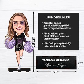 Ponpon Kız Kostümlü Çocuk Karikatürlü Biblo - Thumbnail