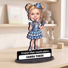 Popstar Temalı Kız Çocuk Karikatürlü Biblo - Thumbnail