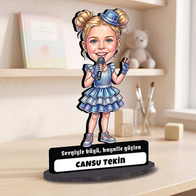  - Popstar Temalı Kız Çocuk Karikatürlü Biblo