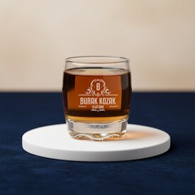  - Premium isim ve Baş Harfli Viski Bardağı Adora 