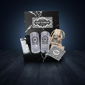  - Premium İsimli ve Harfli Rakı Kadehi Seti Hediye Kutusu