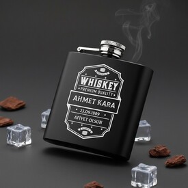  - Premium Kişiye Özel Çelik İçki Matarası 6 Oz Yeşil