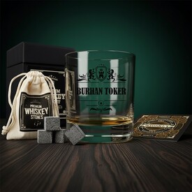  - Premium Kutuda Kişiye Özel Molde Viski Bardağı Seti