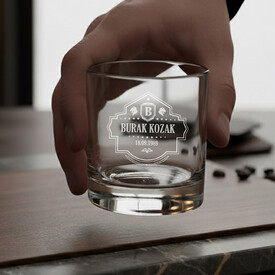 Premium Quality İsimli ve Tarihli İkili Viski Kadehi - Thumbnail