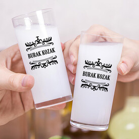Premium Tasarım Kişiye Özel İkili Rakı Bardağı - Thumbnail