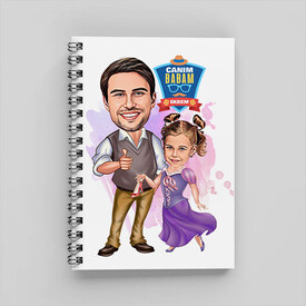  - Prenses Kız ve Babası Karikatürlü Defter