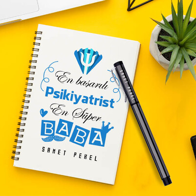 Psikiyatrist Babalara Hediye Defter ve Kalem - Thumbnail