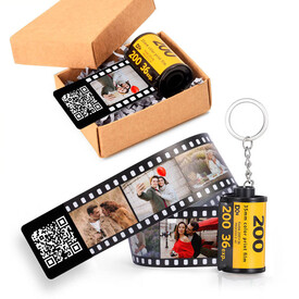 QR Kodlu Kişiye Özel Kodak Anahtarlık - Thumbnail