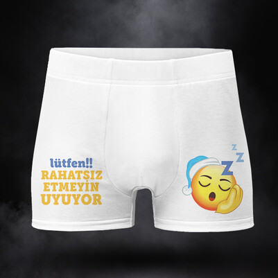 Rahatsız Etmeyin Uyuyor Tasarım Boxer - Thumbnail