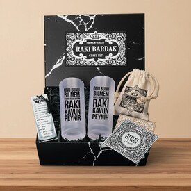  - Rakı Koalisyonu Hediyelik Rakı Kadehi Seti Hediye Kutusu