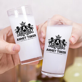 Renkli İsim Yazılı Arkadaşa Hediye İkili Rakı Bardağı Seti - Thumbnail