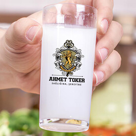 Renkli İsim Yazılı Dosta Hediye İkili Rakı Bardağı Seti - Thumbnail