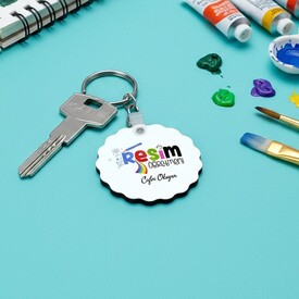  - Resim Öğretmenine Hediye Papatya Anahtarlık