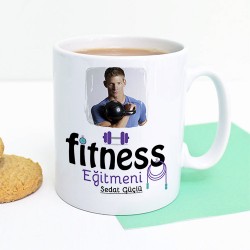 Resimli Fitness Eğitmeni Kupa Bardak - Thumbnail