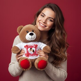  - Resimli ve İsme Özel Romantik Pelüş Ayıcık