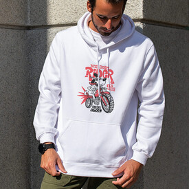 Rider Tasarımlı Kapşonlu Sweatshirt - Thumbnail