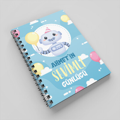 Robot Tasarımlı Çocuklara Özel Defter - Thumbnail