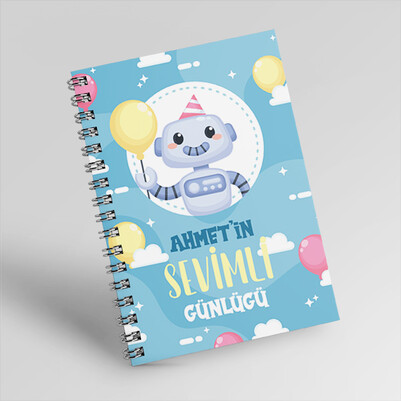 Robot Tasarımlı Çocuklara Özel Defter - Thumbnail