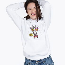  - Romantic Giraffe Kapşonlu Kadın Sweatshirt