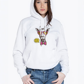 Romantic Giraffe Kapşonlu Kadın Sweatshirt - Thumbnail