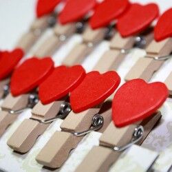 Romantik Kalp Fotoğraf Mandalları - Thumbnail