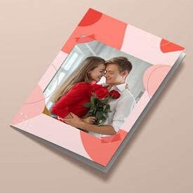 Romantik Sevgililer Fotoğraflı Tebrik Kartı - Thumbnail
