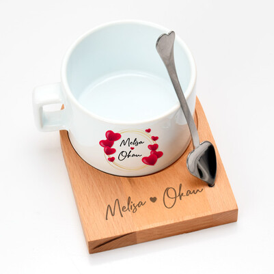 Romantik Tasarım Sevgiliye Hediye Çay Fincanı - Thumbnail