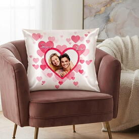  - Romantik Pembe Kalpler Kare Yastık