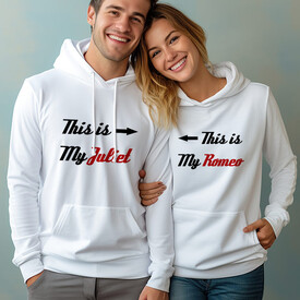 Romeo And Juliet Kapşonlu Sevgili Sweatshirt - Thumbnail