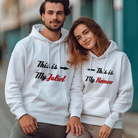 Romeo And Juliet Kapşonlu Sevgili Sweatshirt - Thumbnail