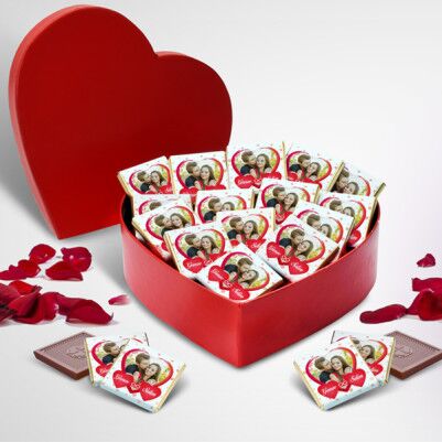 Sana Kucak Dolusu Sevgim Kalp Kutuda Çikolata - Thumbnail