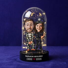  - Sana Mahkumum Karikatürlü Işıklı Fanus Biblo