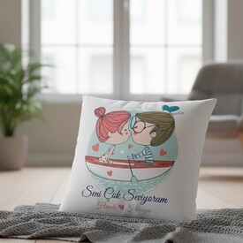  - Sandaldaki Aşıklar Sevgili Yastığı