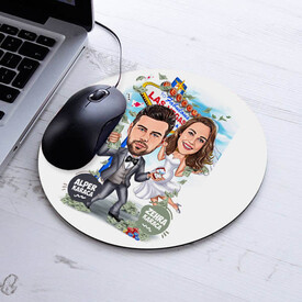 Şanslı Çiftler Karikatürlü Mousepad - Thumbnail