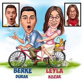 Şapşik Sevgililer Karikatürlü Çikolata Kutusu - Thumbnail