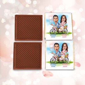 Şapşik Sevgililer Karikatürlü Çikolata Kutusu - Thumbnail