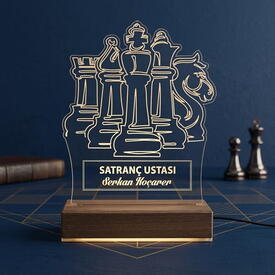  - Satranç Ustası İsme Özel 3d Led Lamba