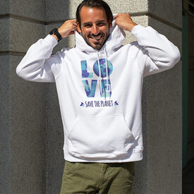  - Save The Planet Tasarımlı Kapşonlu Sweatshirt