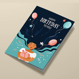 Şeker Kız Kişiye Özel Doğum Günü Tebrik Kartı - Thumbnail