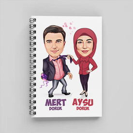 Sen Hayatımın Anlamısın Sevgilim Karikatürlü Defter - Thumbnail