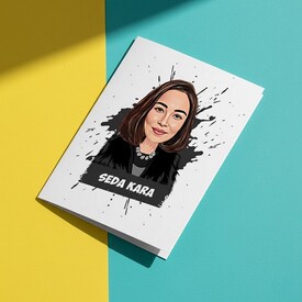  - Sen Mükemmelsin Kadın Karikatürlü Tebrik Kartı