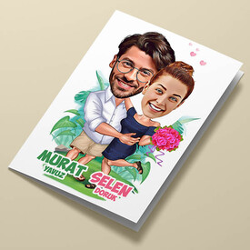 Seni Her Zaman Seveceğim Karikatürlü Tebrik Kartı - Thumbnail