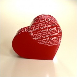 Seni Seviyorum Yazılı Kalp Hediye Kutusu - Thumbnail