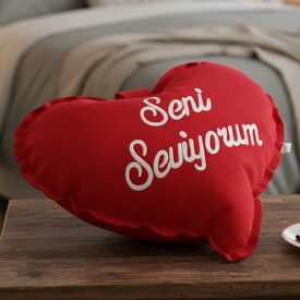  - Seni Seviyorum Yazılı Mini Kalp Yastık