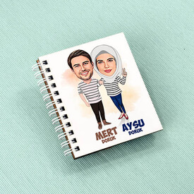 Seninle Her An Birlikteyiz Karikatürlü Defter - Thumbnail