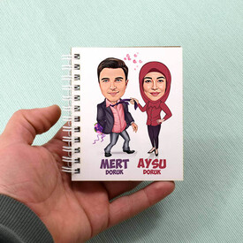 Seninle Sonsuza Sevgilim Karikatürlü Defter - Thumbnail